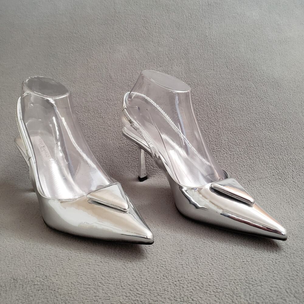 Tony Bianco Bertie Slingback Pump in Silver Shine.Size 7 TONR-WZ639